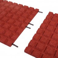 Červená gumová certifikovaná dopadová dlažba (V30/R18) FLOMA - 50 x 50 x 3 cm - zvětšit obrázek