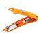 Oranžový kovový bezpečnostní samozatahovací nůž 3-