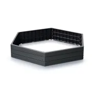 Černý vyvýšený zahradní stohovatelný záhon GH27 - 148 x 129 x 25 cm
