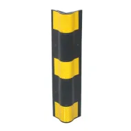 Černo-žlutá gumová ochrana rohů zdí a stěn FLOMA WP41 - 60 x 10 x 1 cm