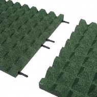 Zelená gumová certifikovaná dopadová dlažba FLOMA V45/R28 - 50 x 50 x 4,5 cm - zvětšit obrázek