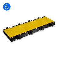 Černo-žlutý plastový modulární kabelový most s víkem DEFENDER 3 2D M - Prostřední díl