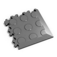 Grafitový PVC vinylový rohový nájezd Fortelock Industry Industry Ultra - 14 x 14 x 1 cm