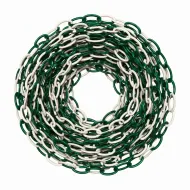 Zeleno-bílý plastový (PP) vymezovací řetěz FLOMA TC87 - 25 m x 0,6 cm