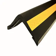 Černo-žlutá gumová ochrana rohů zdí, stěn s ocelovou výstuhou FLOMA WP80 - 100 cm x 10 x 1