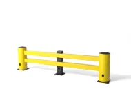 Žlutá bezpečnostní zábrana double Rack End 2400 - šířka 110-240 cm