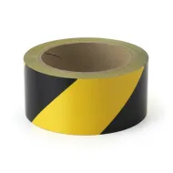 Černo-žlutá pravá reflexní výstražná páska - 15 m x 5 cm