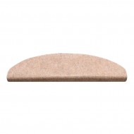 Béžový kobercový půlkruhový nášlap na schody Riva - 22 x 65 cm
