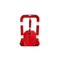 Červeno-bílá ocelová sklopná zábrana - 57 cm