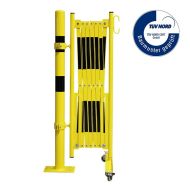 Černo-žlutá sloupková mobilní zábrana - 3,6 x 1,05 m