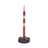 Červeno-bílý plastový (PPC) dopravní výstražný sloupek FLOMA - 6,3 x 100 cm