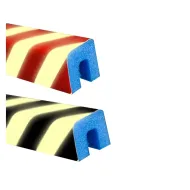 Černo-žlutá pěnová výstražná fotoluminiscenční ochrana rohů zdí, stěn typ AC - 100 x 3,2 x