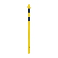 Černo-žlutý ocelový parkovací sloupek s oky - 6 x 120 cm