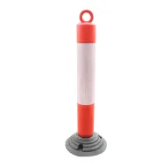 Červený plastový (PE) reflexní sloupek FLOMA BPD93 - 10 x 80 cm