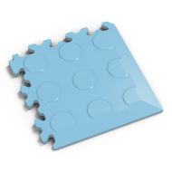 Modrý PVC vinylový rohový nájezd Fortelock Industry 2046 (penízky) - 14 x 14 x 0,7 cm