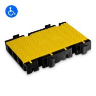 Černo-žlutý plastový kabelový most s víkem DEFENDER 3 2D HV - 50 x 39,5 x 7,3 cm