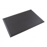 Černá gumová olejivzdorná protiskluzová protiúnavová rohož FLOMA Bubble - 65 x 95 x 1,5 cm