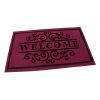 Červená textilní vstupní rohož FLOMA Welcome - Deco - délka 45 cm, šířka 75 cm, výška 0,3 