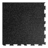 Černo-šedá gumová modulová puzzle dlažba (roh) FLOMA IceFlo SF1100 - 100 x 100 x 2 cm