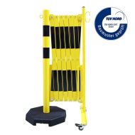 Černo-žlutá sloupková přenosná mobilní bariéra - 4 x 1,05 m