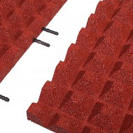 Červená gumová krajová dopadová dlaždice (V40/R28) FLOMA - délka 50 cm, šířka 25 cm a výšk - zvětšit obrázek