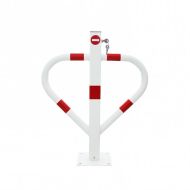 Bílo-červený ocelový parkovací sloupek Butterfly - 56 x 70 cm