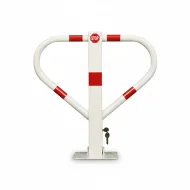 Bílo-červený ocelový parkovací sloupek Butterfly - 55 x 60 cm