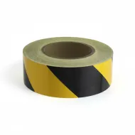 Černo-žlutá levá reflexní výstražná páska - 45 m x 5 cm