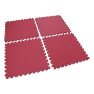 Červená dětská pěnová hrací modulová podložka (4x puzzle) SPARTAN SPORT - 122 x 122 x 1,4 