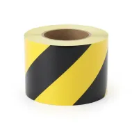 Černo-žlutá pravá reflexní výstražná páska - 45 m x 10 cm