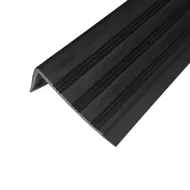 Černá plastová PVC protiskluzová schodová hrana F600 - 150 x 8,2 x 4,5 cm