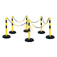 Černo-žlutý ocelový vymezovací sloupek (sada) - 100 cm