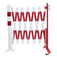 Bílo-červená sloupková mobilní zábrana - 4 x 1,05 m