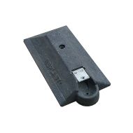 Černý plastový koncový díl samice pro vodicí prahy CZ 3 - 49 x 24,8 x 9 cm