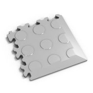 Šedý PVC vinylový rohový nájezd Fortelock Industry Industry Ultra - 14 x 14 x 1 cm