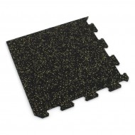 Černo-žlutá gumová modulová puzzle dlažba (roh) FLOMA FitFlo SF1050 - 47,8 x 47,8 x 0,8 cm - zvětšit obrázek