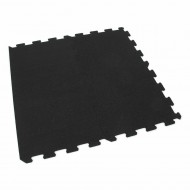 Černá gumová modulová puzzle dlažba (okraj) FLOMA FitFlo SF1050 - 95,6 x 95,6 x 0,8 cm
