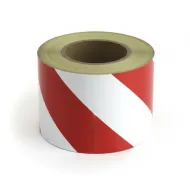 Bílo-červená levá reflexní výstražná páska - 45 m x 10 cm