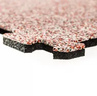 Černo-bílo-červeno-šedá podlahová guma (puzzle - okraj) FLOMA Sandwich - 50 x 50 x 1 cm - zvětšit obrázek