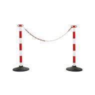 Bílo-červený plastový sloupek (sada) - 6 x 90 cm