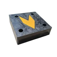 Černo-žlutý gumový reflexní doraz na rampu - 33 x 33 x 9 cm