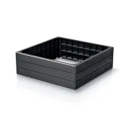 Černý vyvýšený stohovatelný záhon GH14 - 75,6 x 75,6 x 25 cm