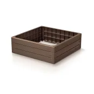 Hnědý vyvýšený stohovatelný záhon GH14 - 75,6 x 75,6 x 25 cm