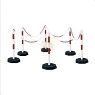 Bílo-červený ocelový vymezovací sloupek (sada) - 100 cm