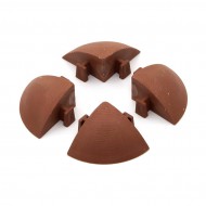 Hnědý plastový rohový nájezd pro terasovou dlažbu Linea Easy - 5,4 x 5,4 cm výška 2,5 cm - - zvětšit obrázek