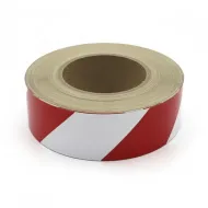 Bílo-červená pravá reflexní výstražná páska - 45 m x 5 cm