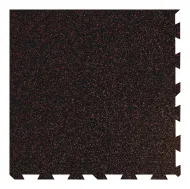 Černo-červená gumová modulová puzzle dlažba (roh) FLOMA IceFlo SF1100 - 100 x 100 x 0,8 cm