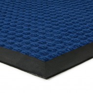 Modrá textilní gumová vstupní rohož FLOMA Little Squares - délka 45 cm, šířka 75 cm, výška