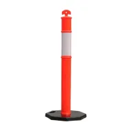 Červeno-bílý plastový parkovací sloupek - 10 x 115 cm