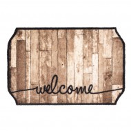 Vnitřní čistící pratelná vstupní rohož FLOMA Prestige Welcome wood octagon - 50 x 75 x 0,7
